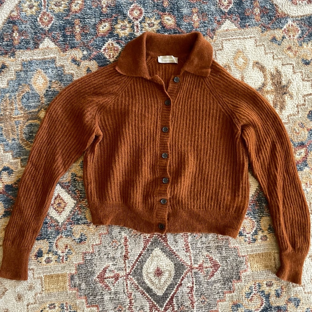 Everlane Collared Button Up Cardigan